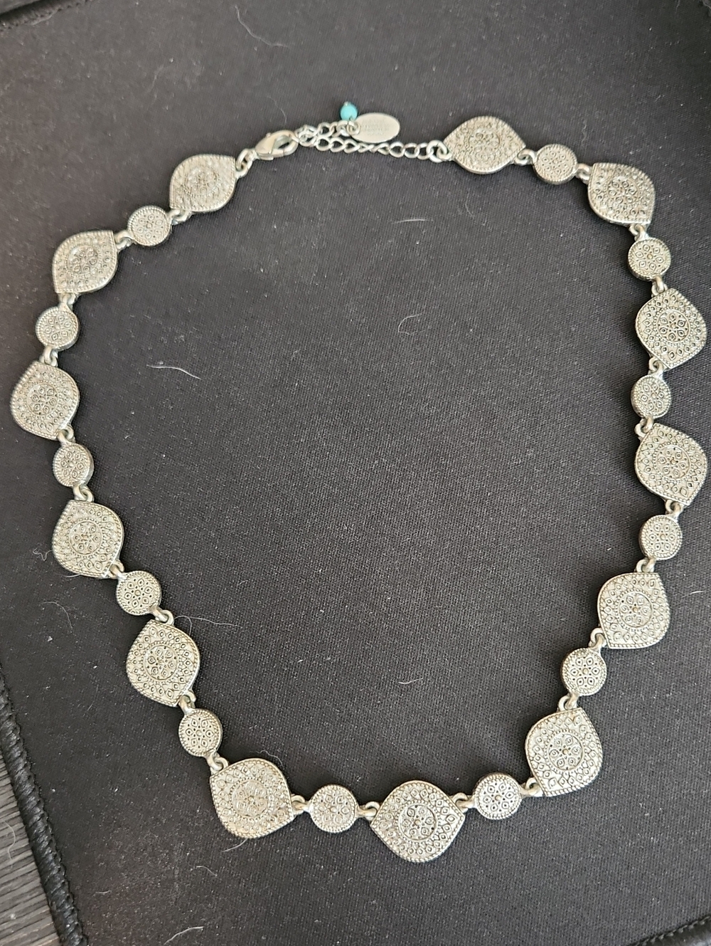 Nine West Vintage America Silver Filigree Collar Style Link Station Necklace
